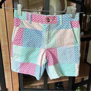 Vineyard Vines Girls patchwork shorts chinos whales pockets mid rise colorful